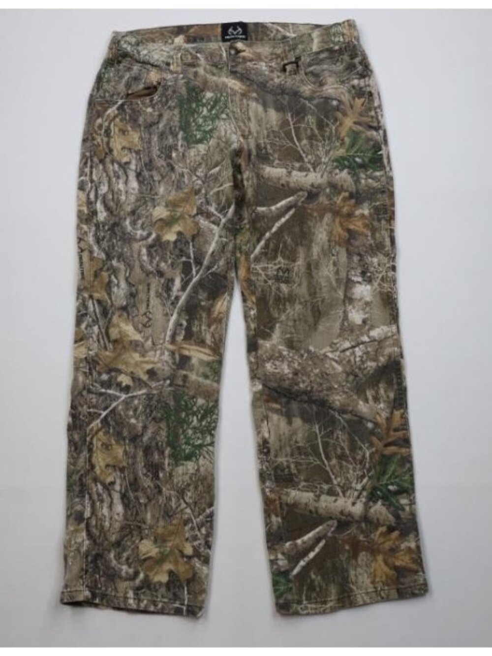 Vintage Y2K Streetwear Mens 36x30 Faded Realtree Camouflage Wide Leg Denim Jeans